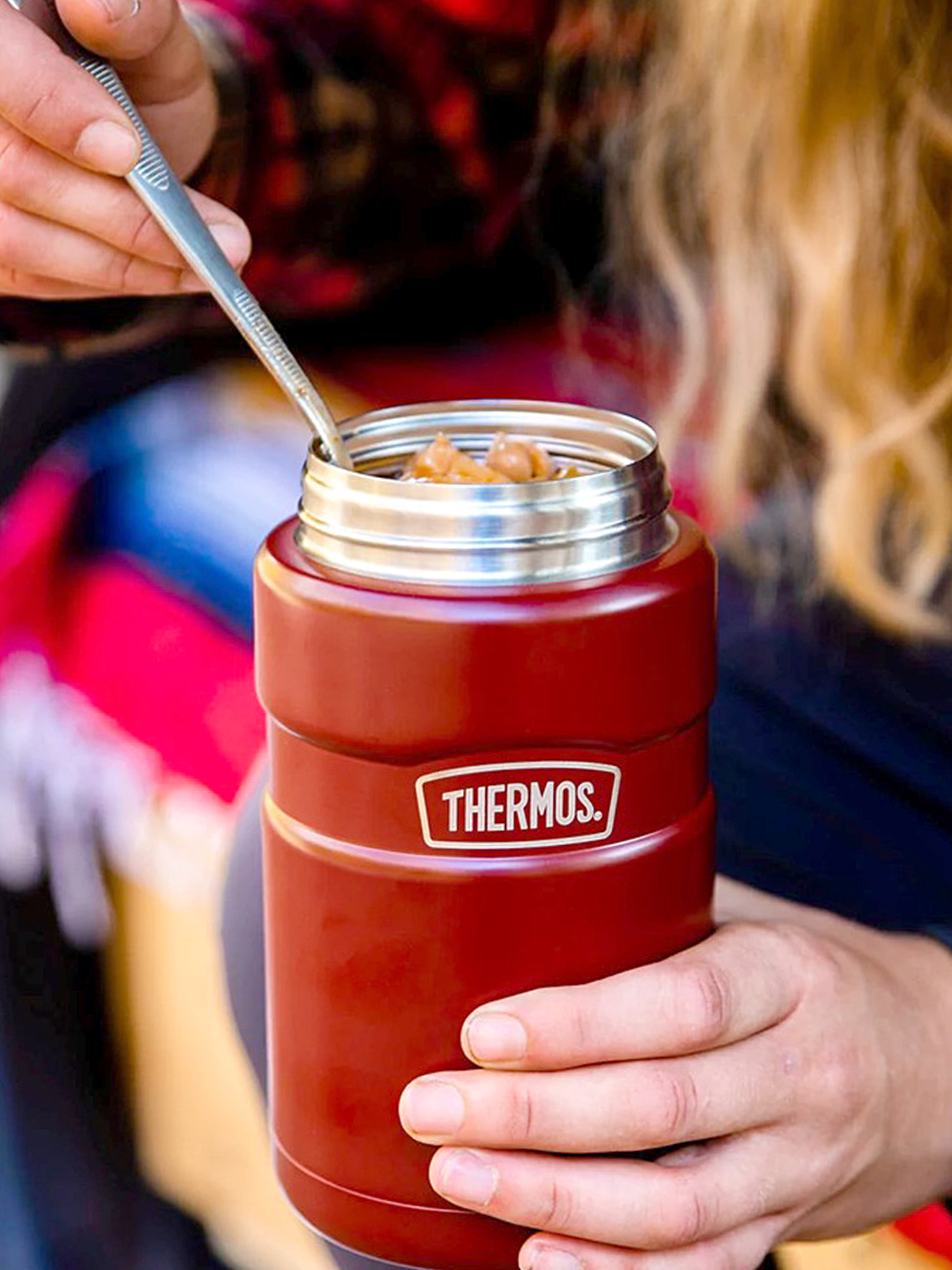 Термос для еды супа 710 мл с ложкой THERMOS KING-3020 карминно-красный – нержавеющая сталь герметичный тепло/холод 14/24 час - фото 15