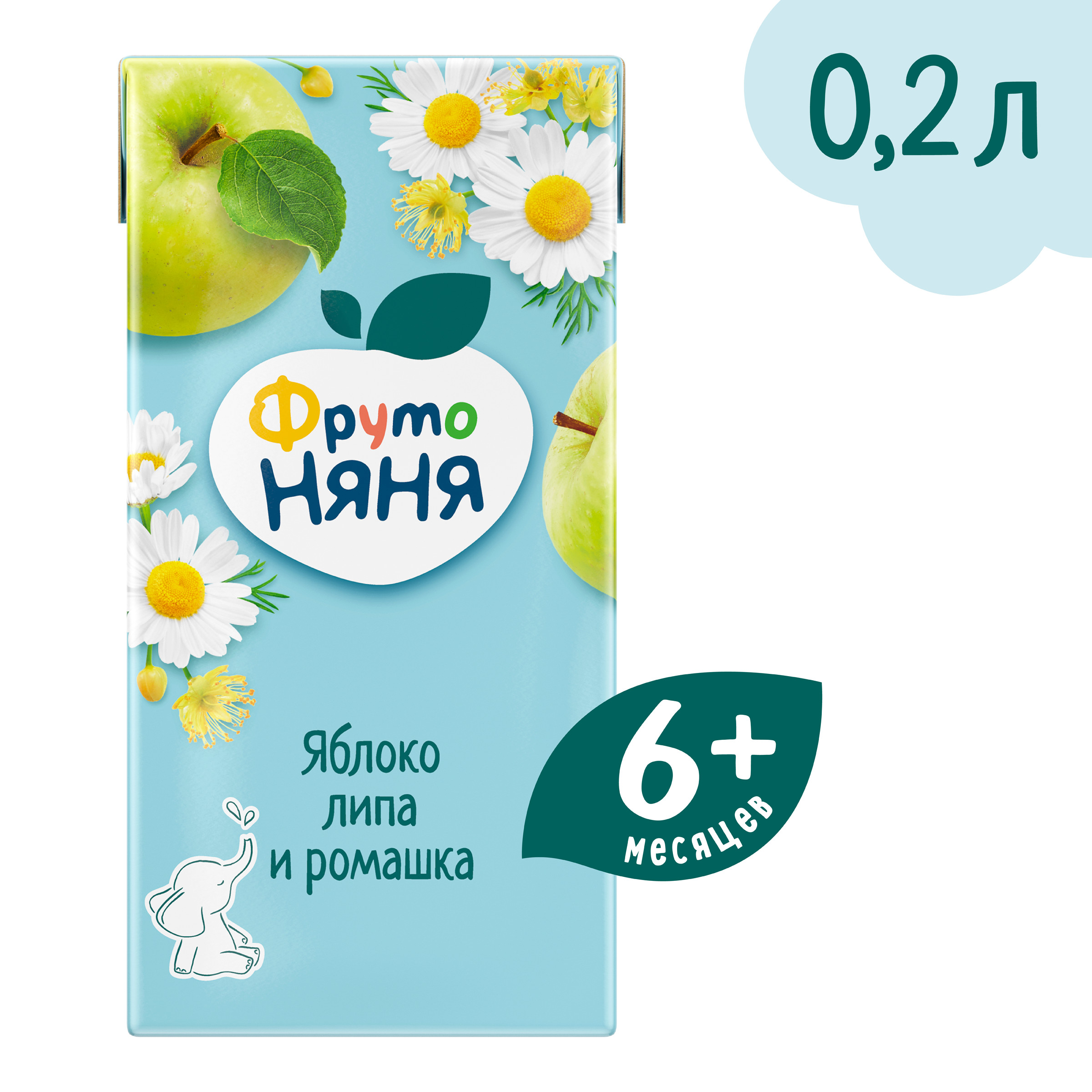 Сок ФрутоНяня Яблоко с липой и ромашкой с 6 мес 0.2 л - фото 1