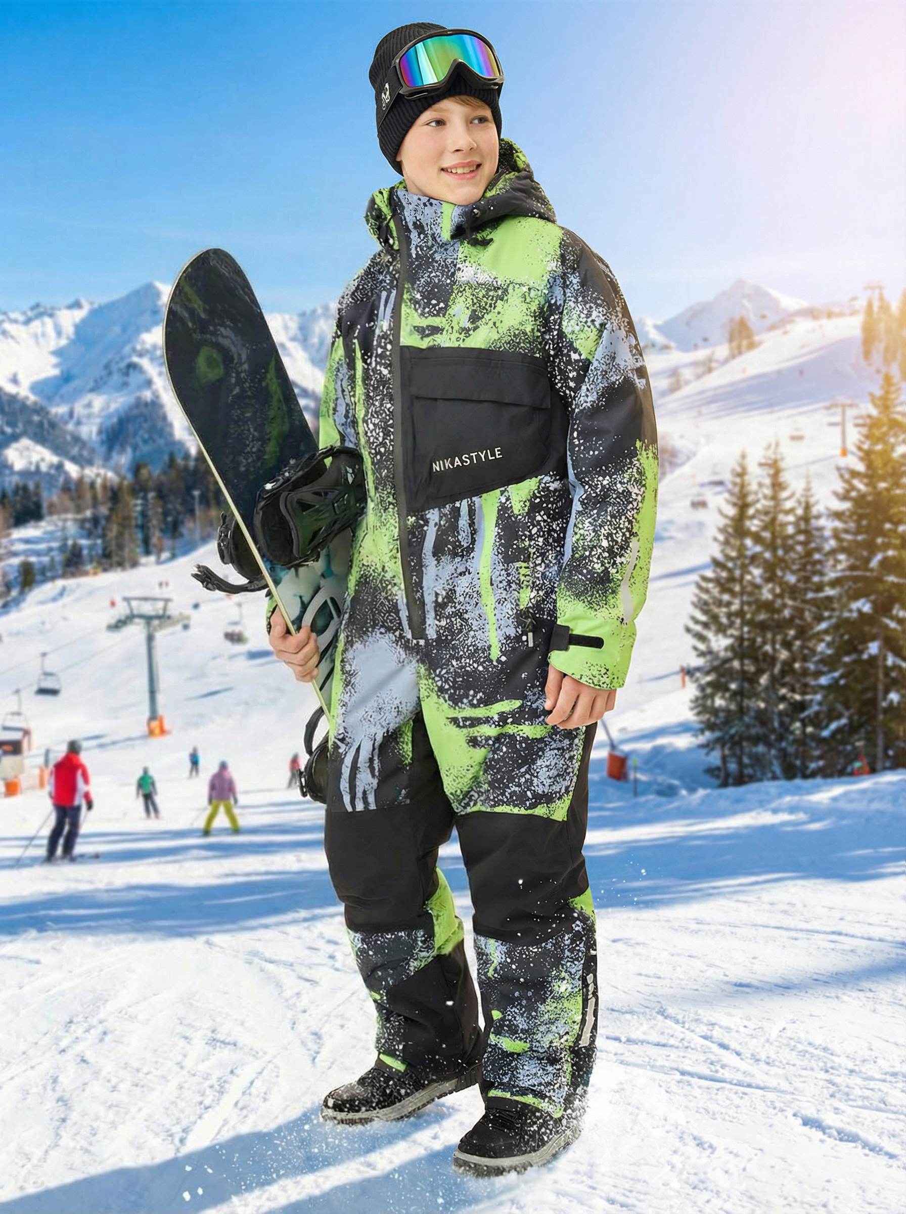 Комбинезон NIKASTYLE 8з1525 салат/черный - фото 3