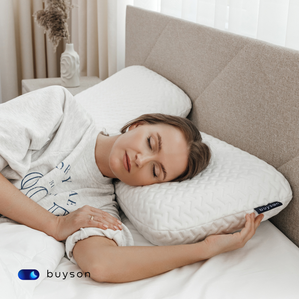 Сет макси buyson BuyRest Maxi: 2 анатомические подушки 40х60 и одеяло евро 200х222 - фото 4