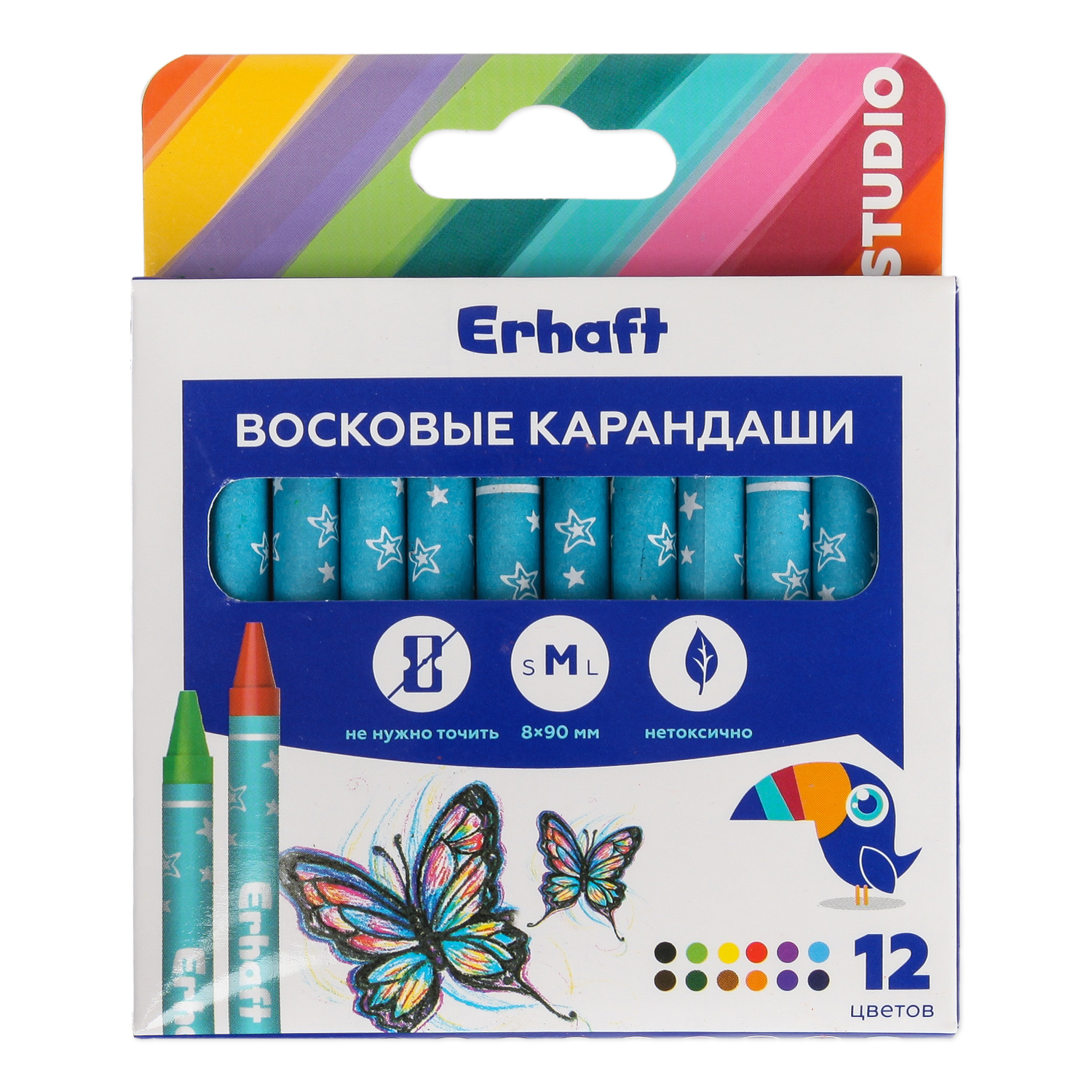 Восковые мелки Erhaft 12 шт. - фото 1