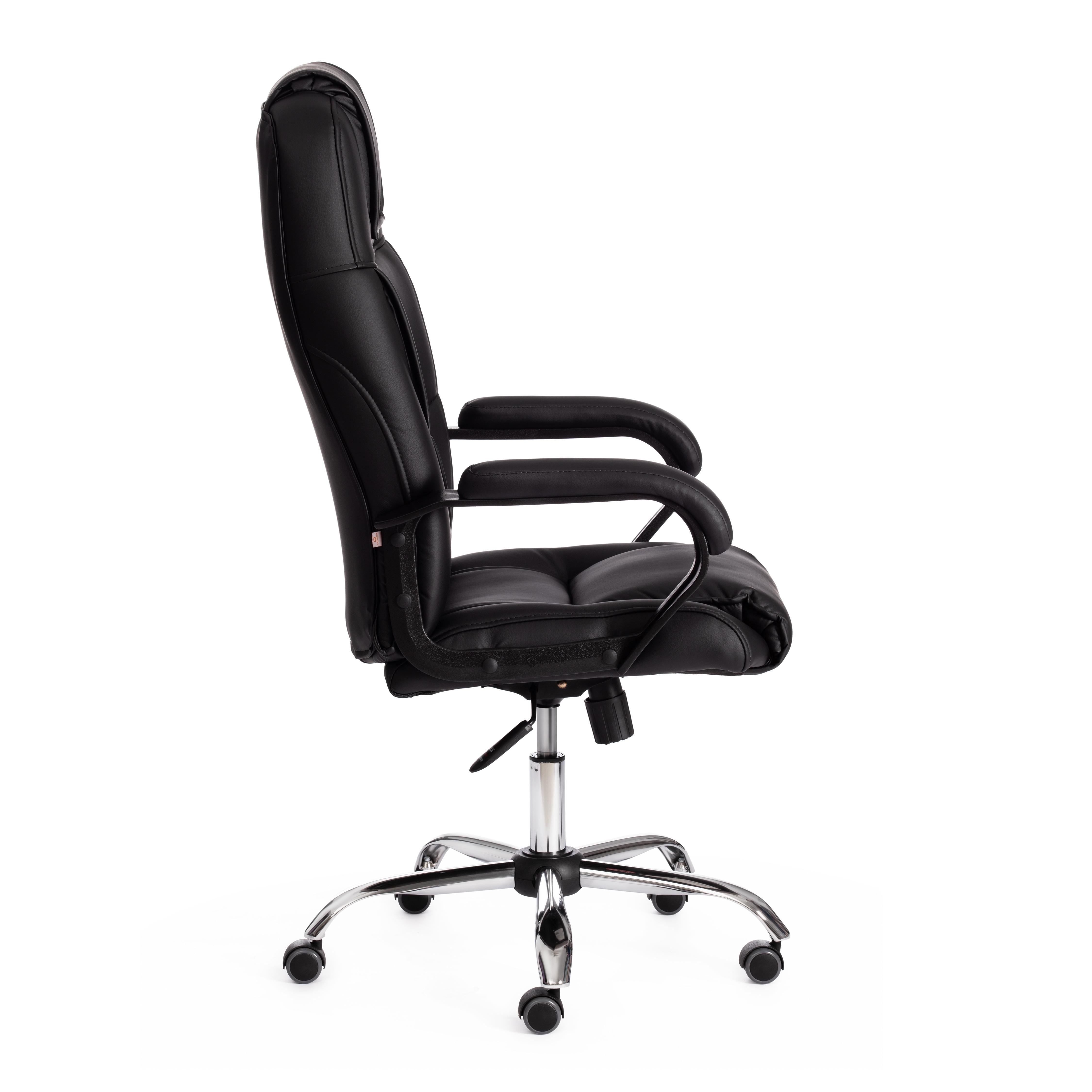 Компьютерное кресло TETCHAIR Бергамо хром кож/зам черный - фото 3