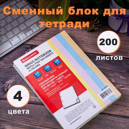 Тетрадь со сменным блоком Brauberg клетка