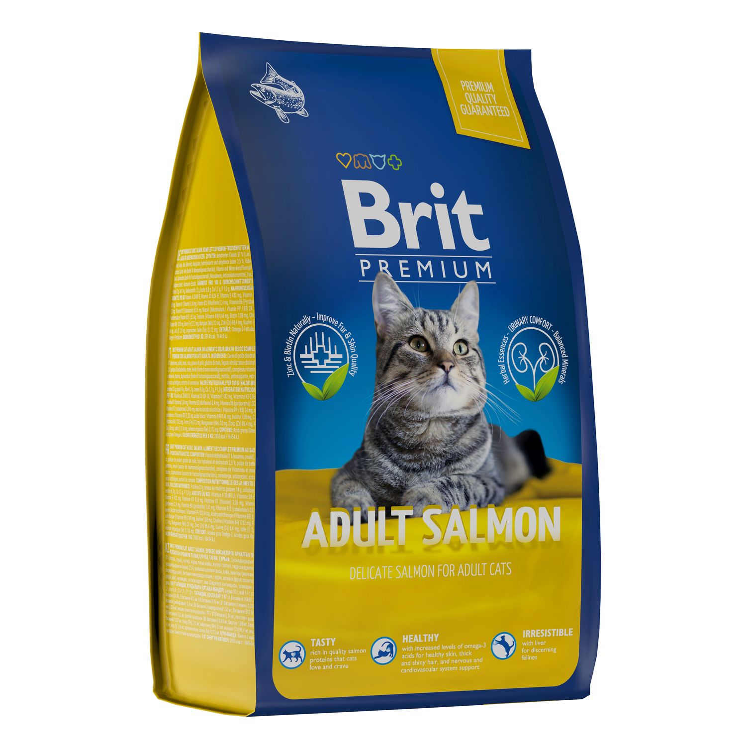 Корм для кошек Brit 400г Premium Cat Adult Salmon с лососем сухой - фото 1