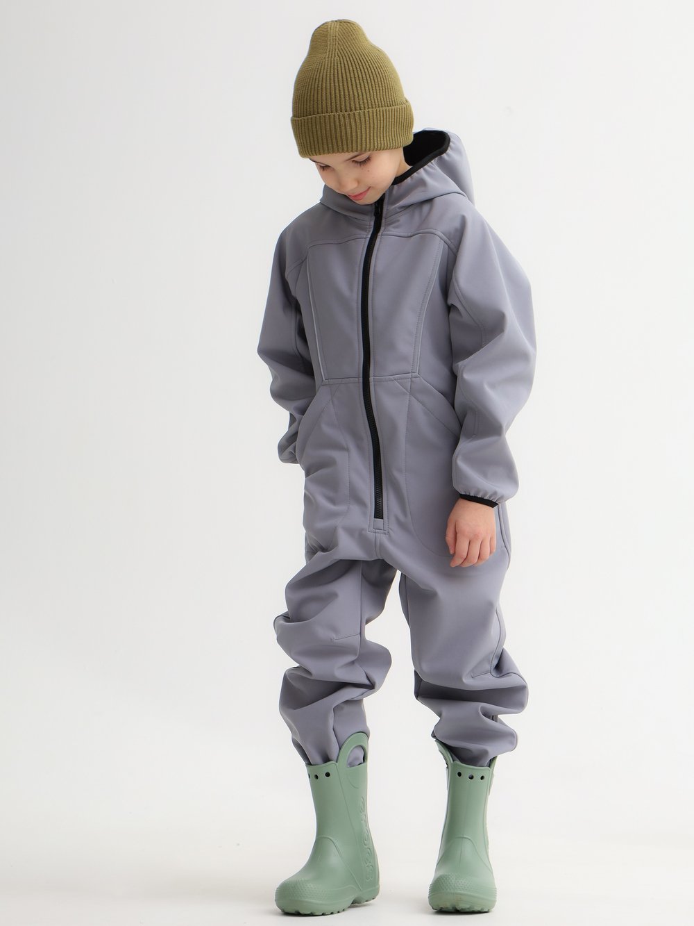 Шапка MINIDINO ВЯЗ-Ш-018/10016Шапка в рубчик оливка - фото 2