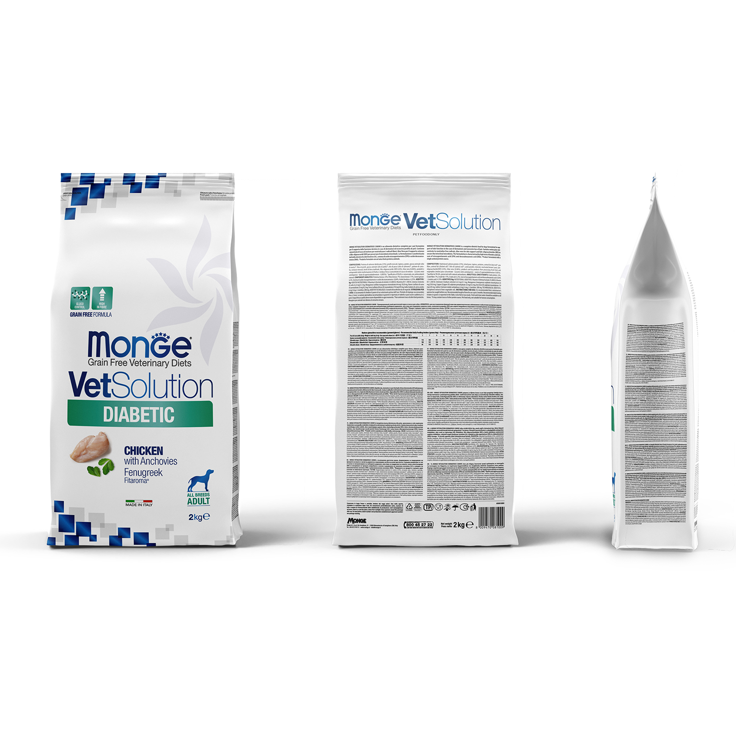Корм для собак диетический MONGE VetSolution Dog Diabetic Диабетик при сахарном диабете 2кг - фото 3