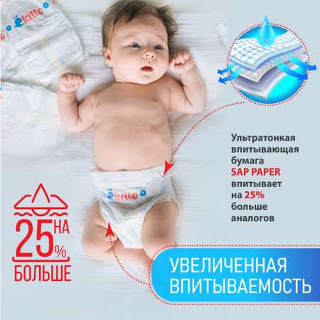 Подгузники Ekitto M (6-11 кг) 54 шт.