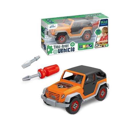 Автомобиль Наша Игрушка конструктор с отверткой оранжевый