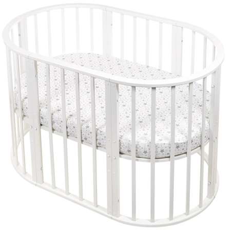 Комплект постельного белья Lemony kids в овальную кроватку Stellino Серый 3 предмета