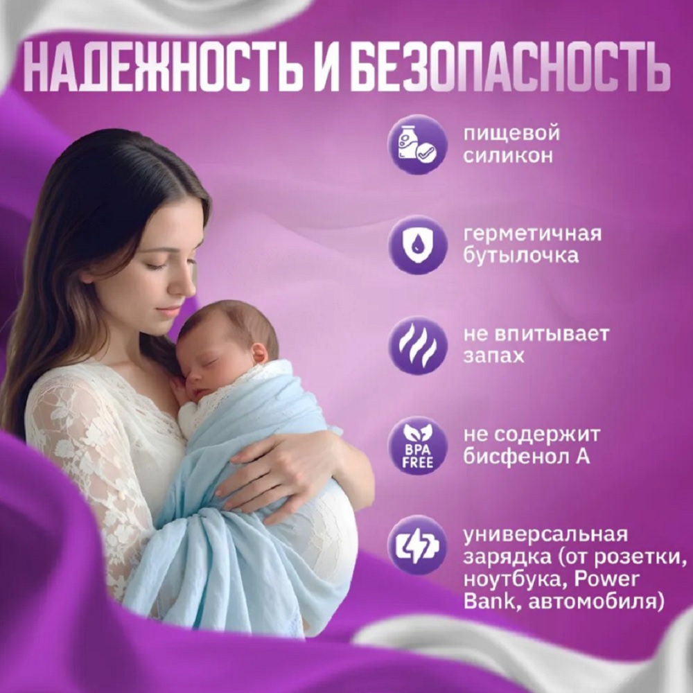 Молокоотсос электрический беспроводной ТОТОША Устройство для сцеживания с функцией массажа с бутылочкой 180 мл - фото 8