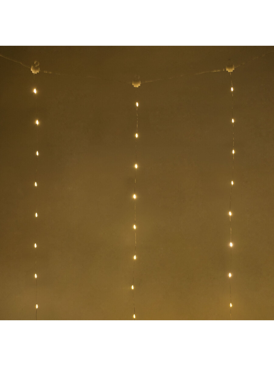 Гирлянда штора новогодняя Золотая сказка интерьерная для дома 3x3 м USB светодиодная - фото 14