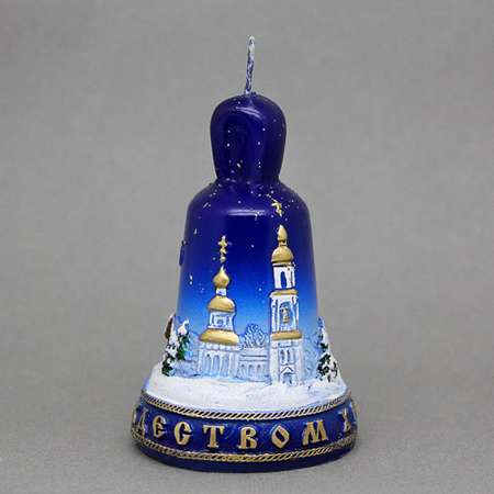 Свеча «Колокольчик Рождественский» (большая) (65х65х100 вес 130 гр) парафин