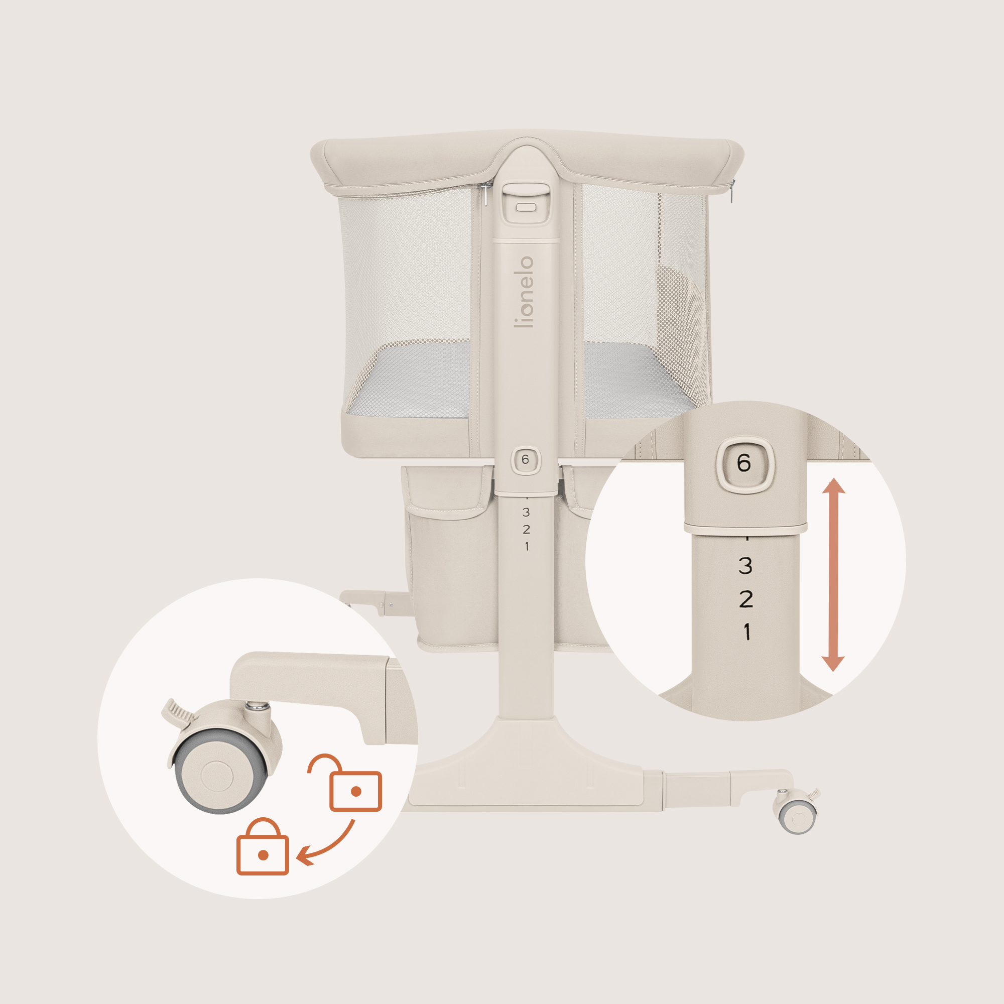 Колыбель Lionelo Jodie бежевый - фото 4