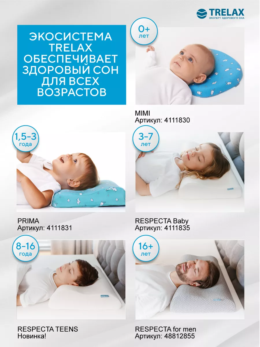 Ортопедическая подушка TRELAX Respecta П05 размер M - фото 12