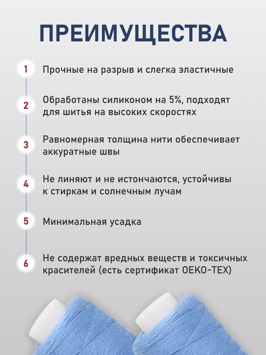 Нитки для шитья 40/2 Bestex 10шт цв 321 - фото 3