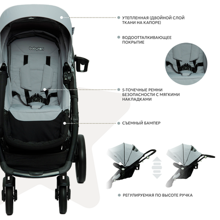 Коляска прогулочная Babyton Urban Plus Grey