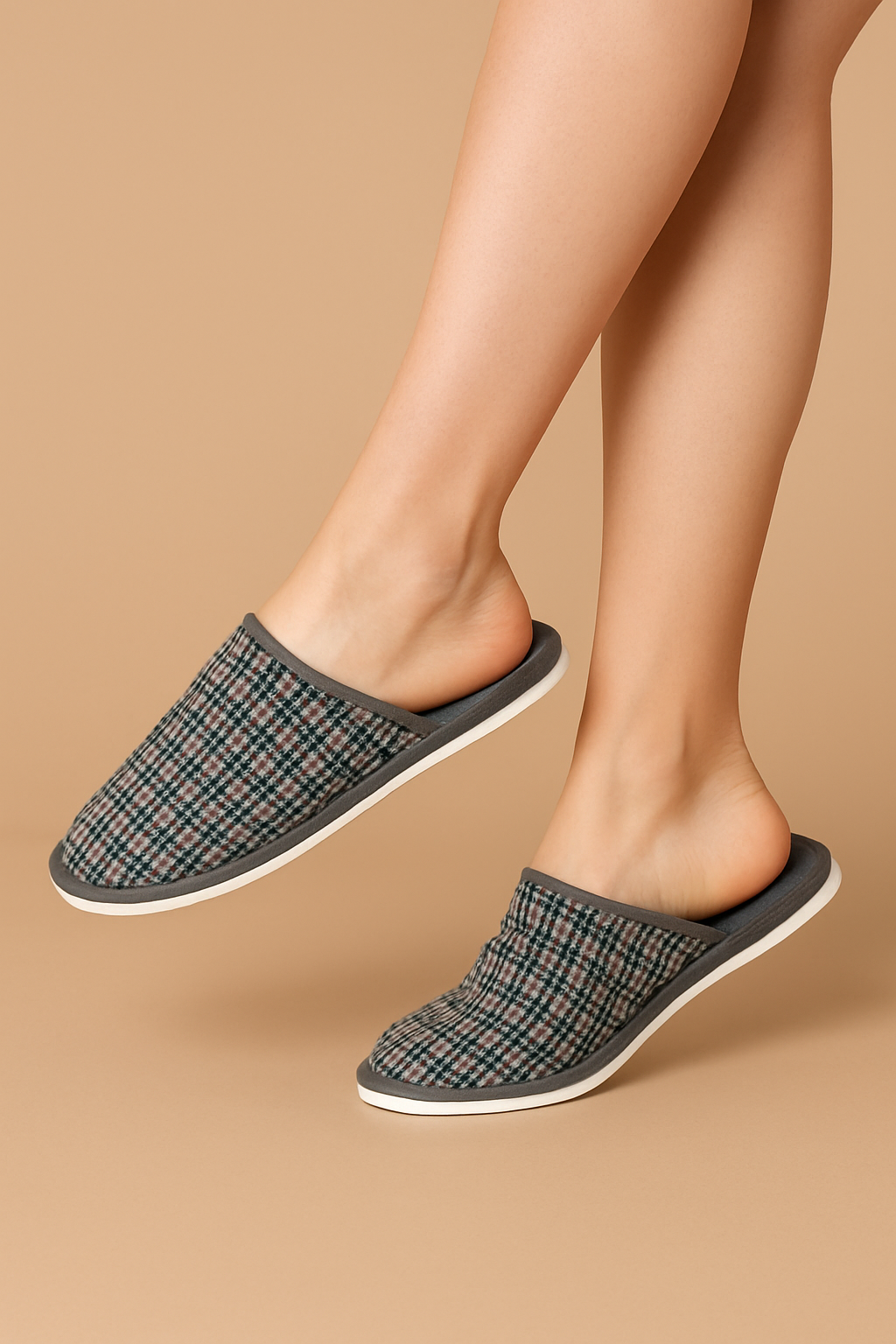 Тапочки IVShoes С-6ЖТП-МР/серый/клетка - фото 1