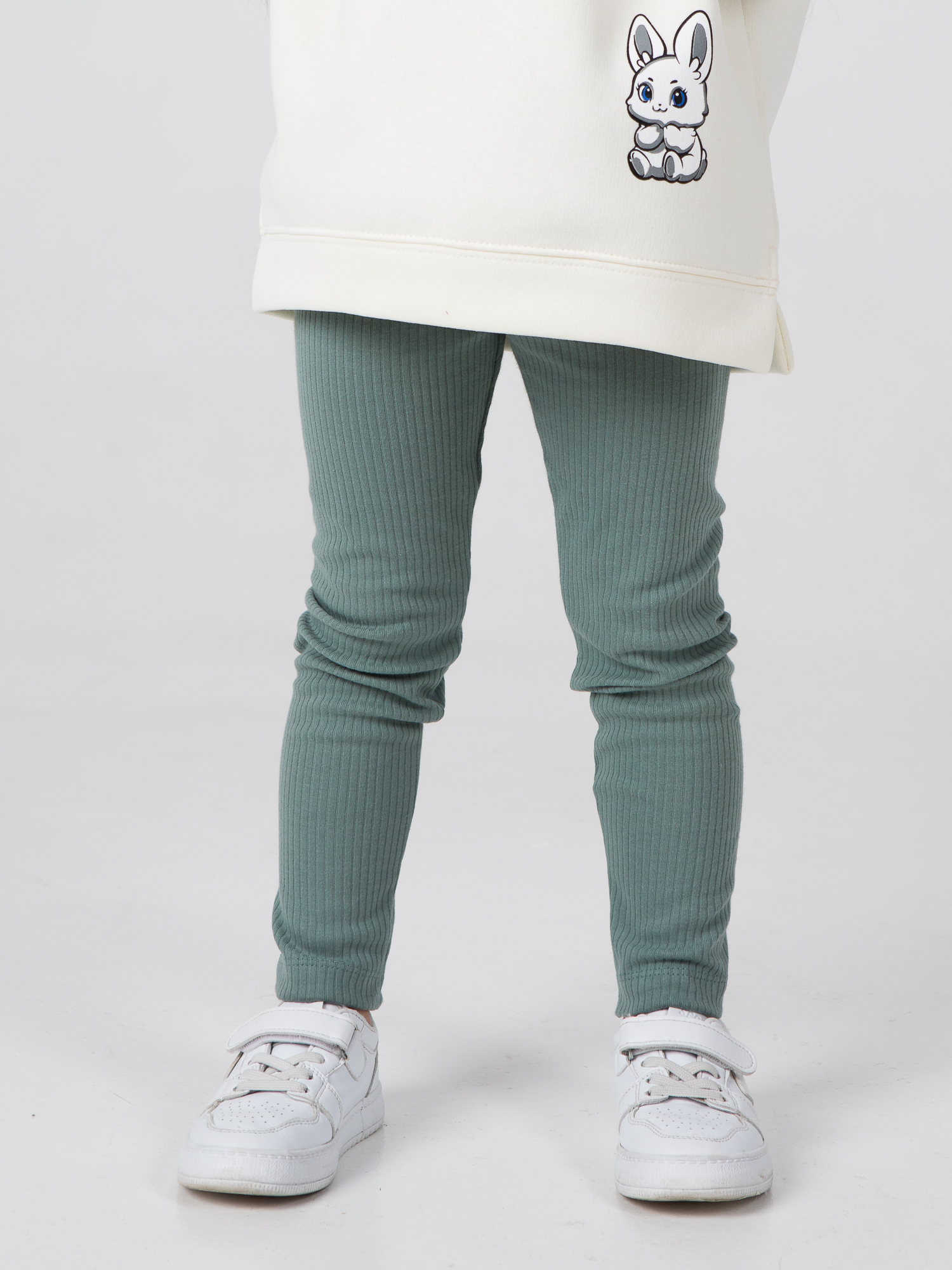 Леггинсы LEVA леггинсы для девочки_рубчик шалфей_полынь - фото 4