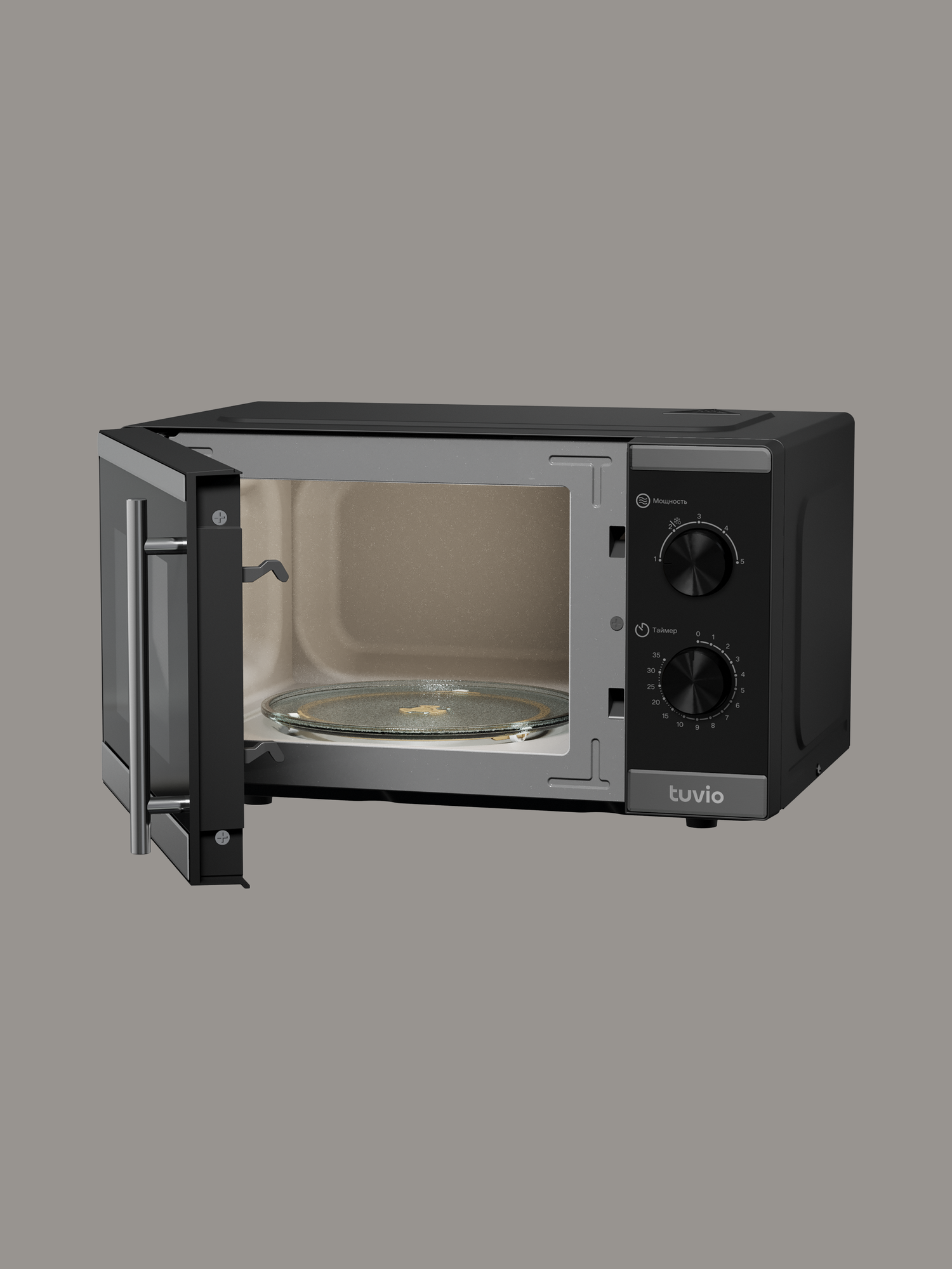 Микроволновая печь Tuvio MW15BB 20 л с регулировкой мощности и таймером черная - фото 5