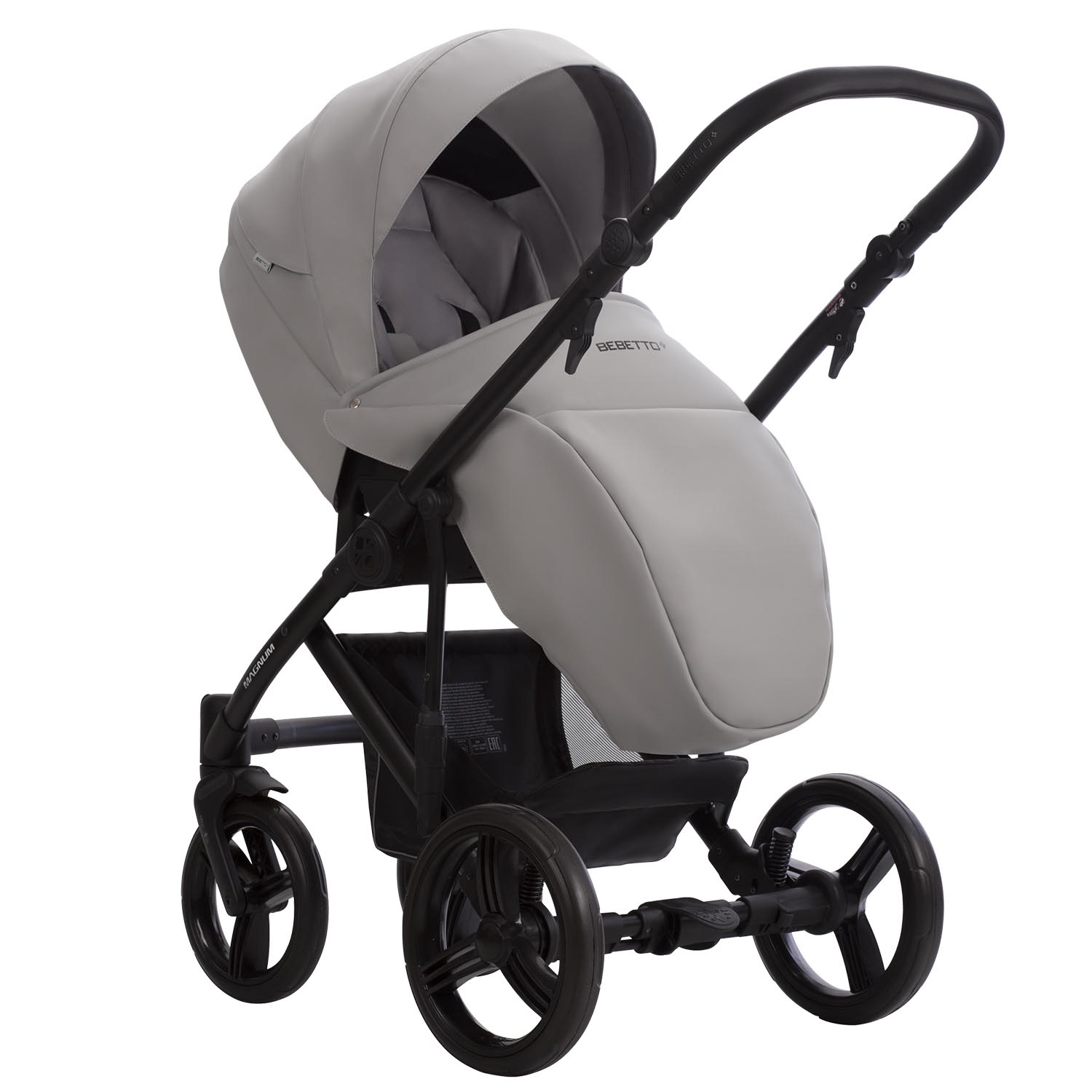 Коляска 2в1 Bebetto Magnum Light Pro серебряный - фото 6