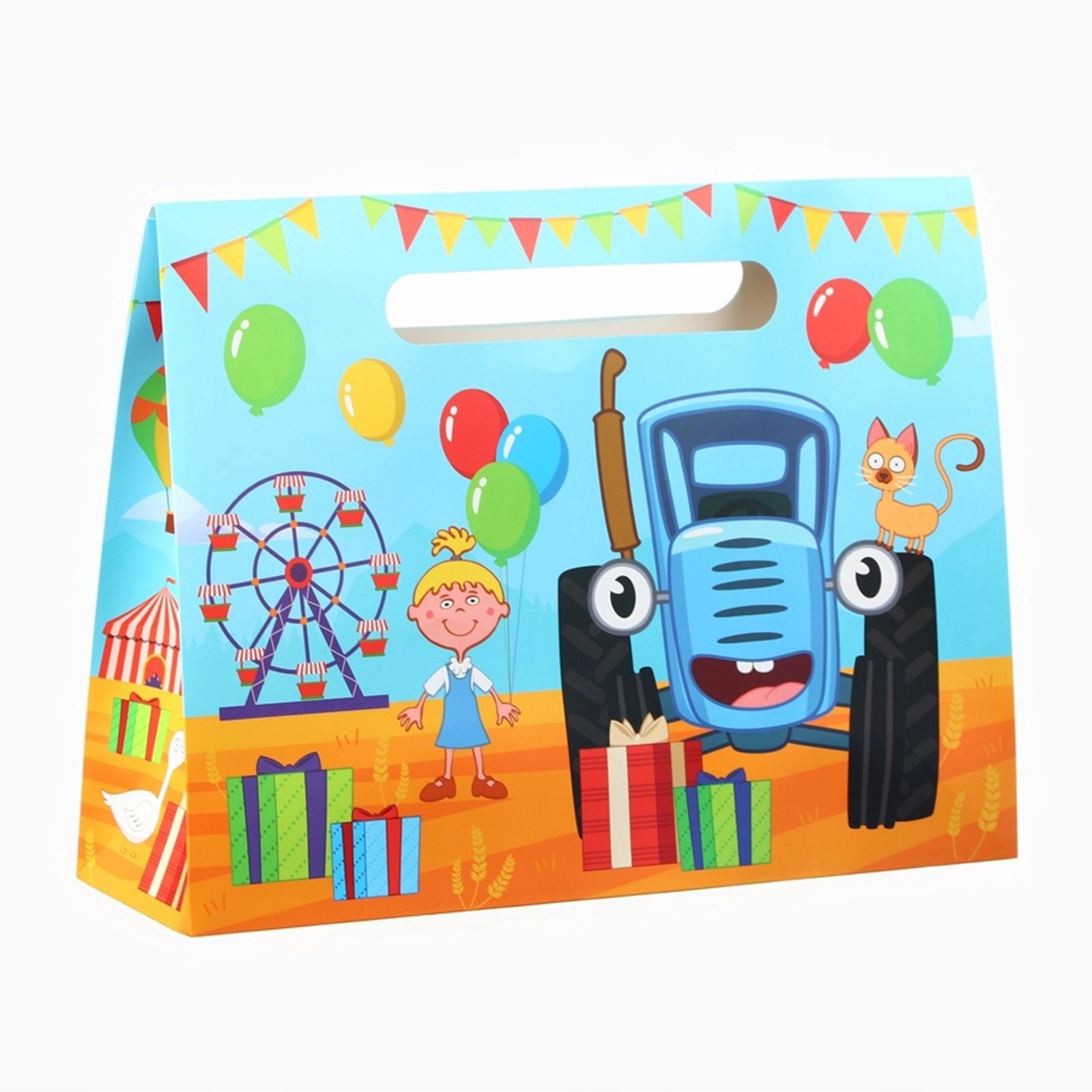 Пакет-коробка Синий трактор для подарка Синий трактор 40х30х12 см - фото 5