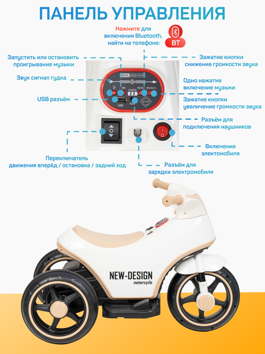 Электромотоцикл Farfello JJ1213 - фото 3