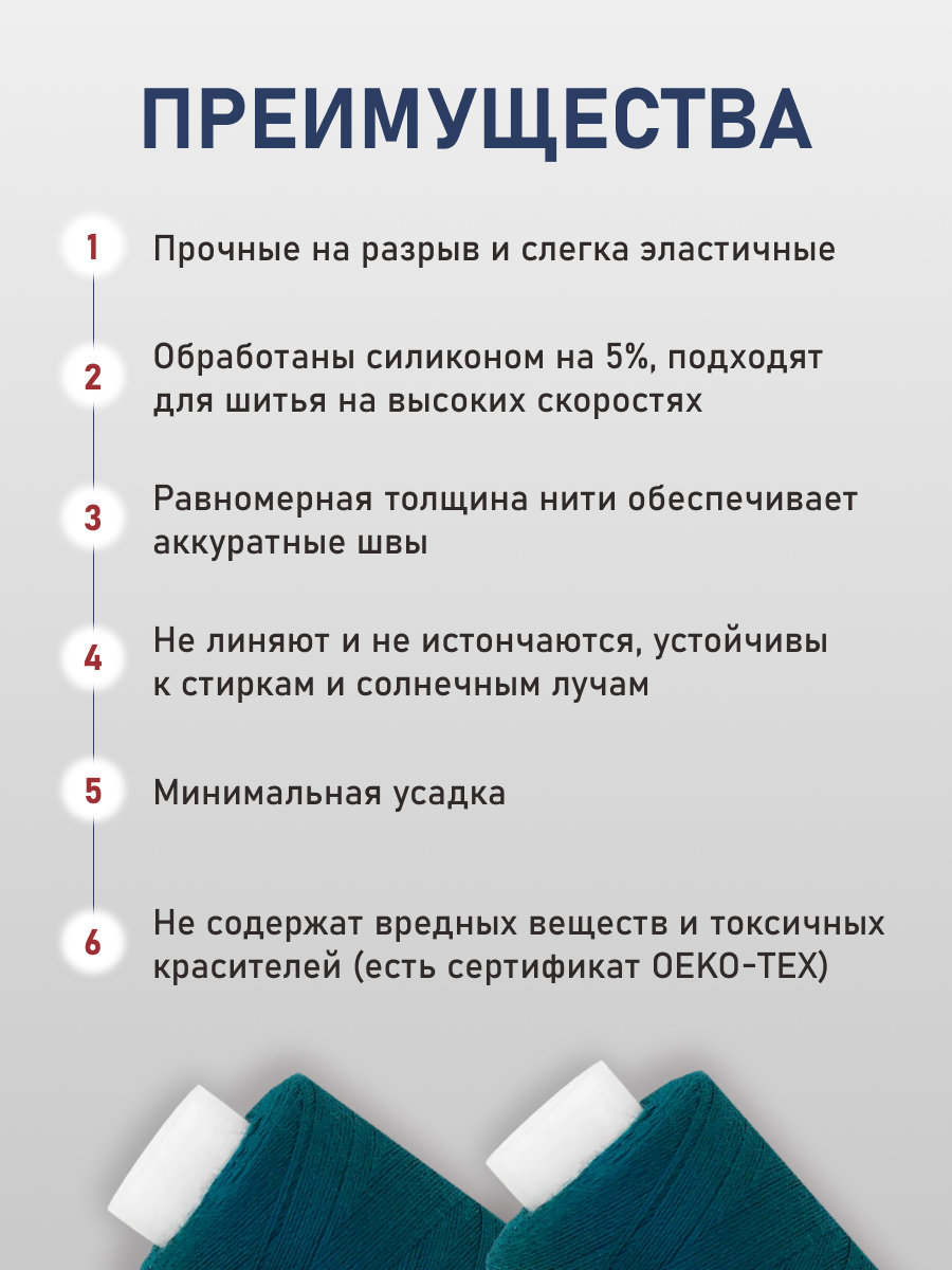 Нитки для шитья 40/2 Bestex 10шт цв 112 - фото 3