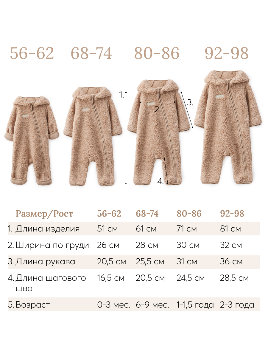 Комбинезон Happy Baby 89054_beige - фото 6