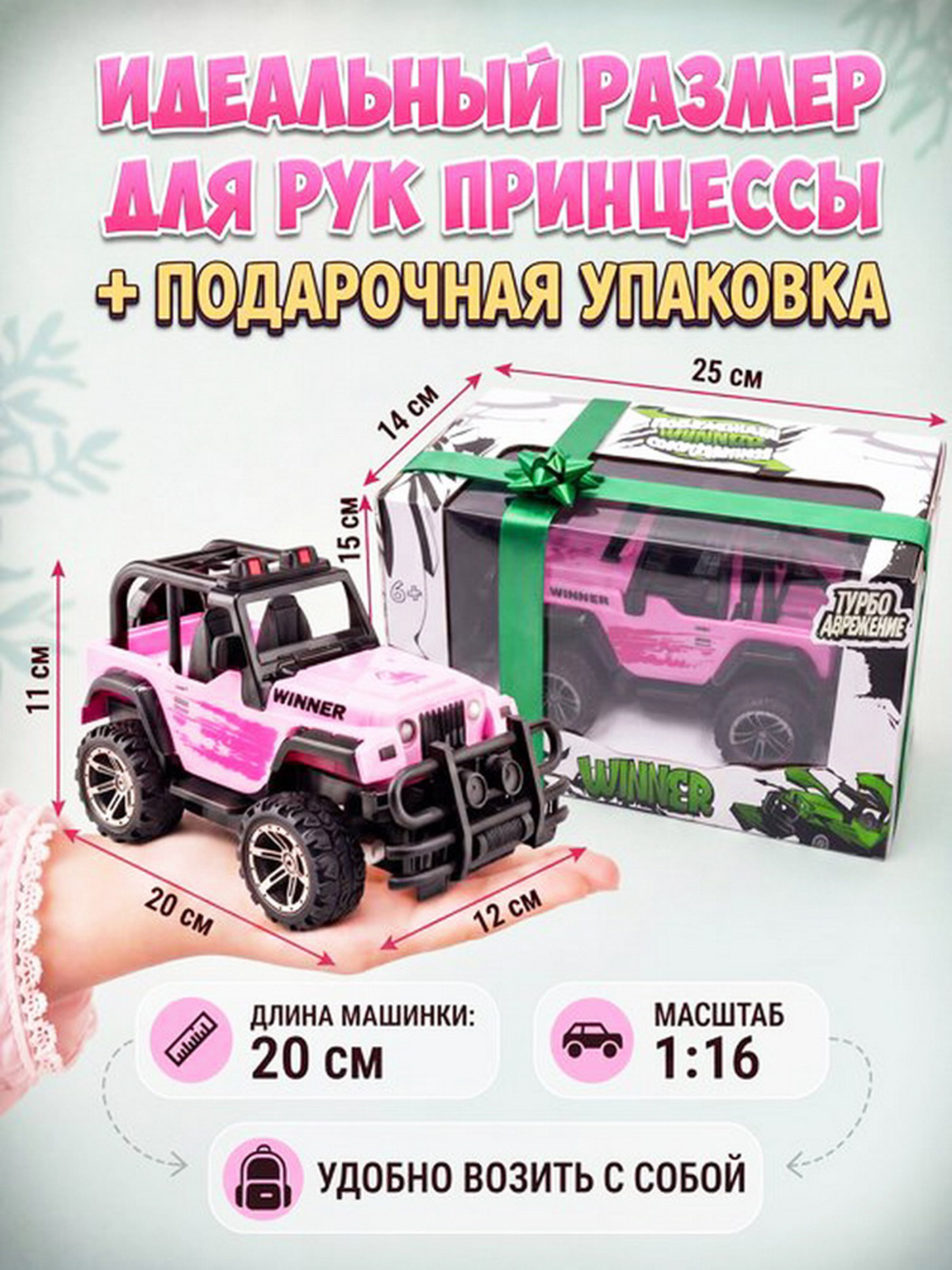 Внедорожник РУ 24hmarket Jeep Wrangler для девочек 1:16 - фото 7