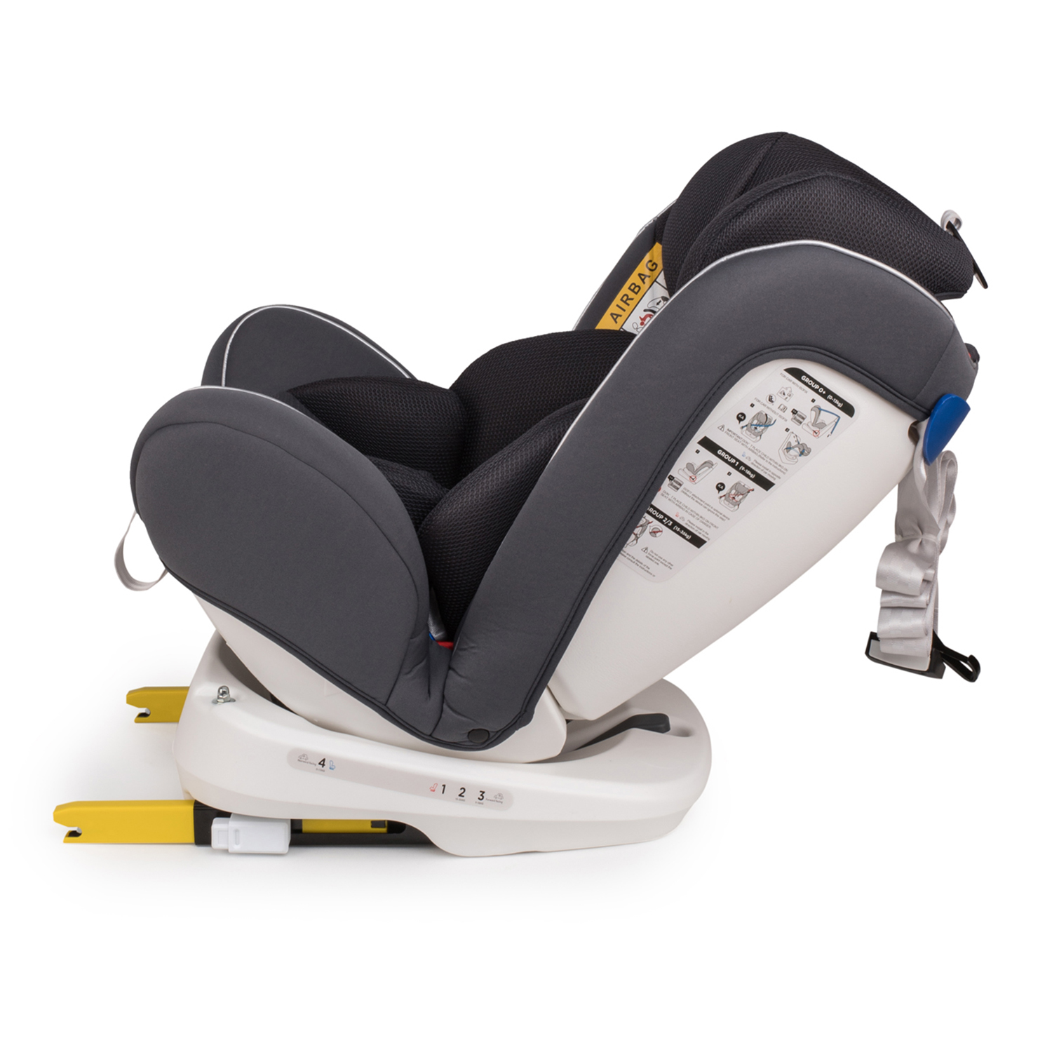 Автокресло Happy Baby Isofix 0+/1/2/3 (0-36 кг) серый - фото 16