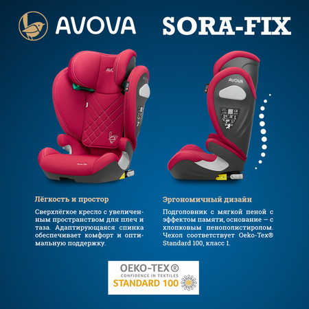 Автокресло Avova Sora-Fix Isofix 2/3 (15-36 кг) розовый