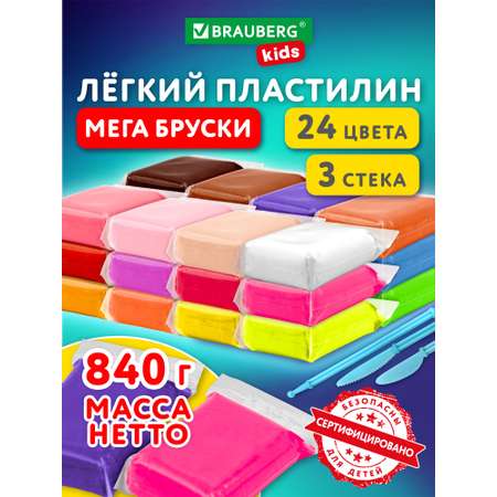Пластилин Brauberg воздушный 24 цв.