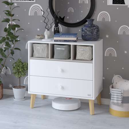 Пеленальный комод aton baby furniture Benny белый премиум кашемир