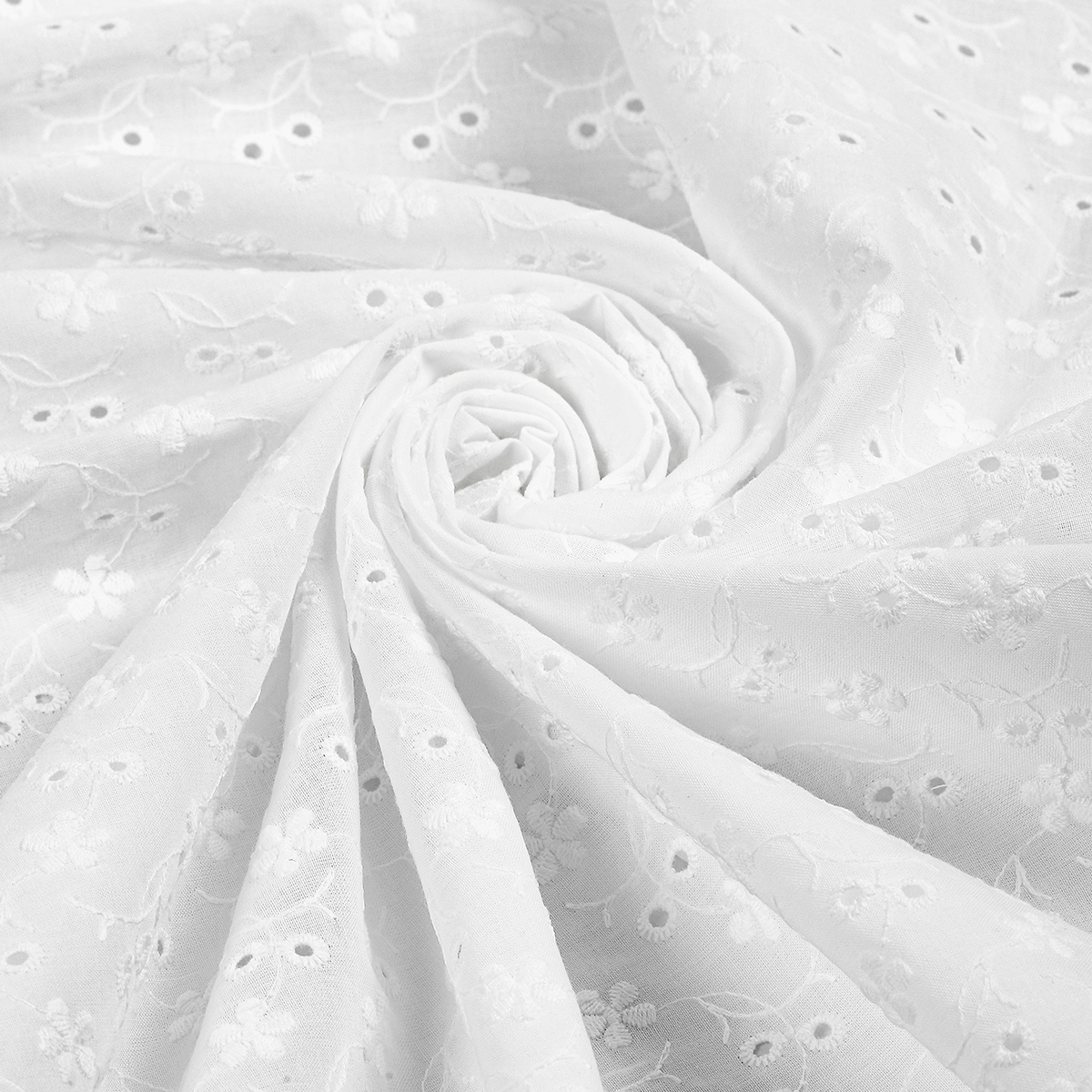 Ткань шитье на батисте TBY 1.5 х 2 м, цвет белый - фото 1