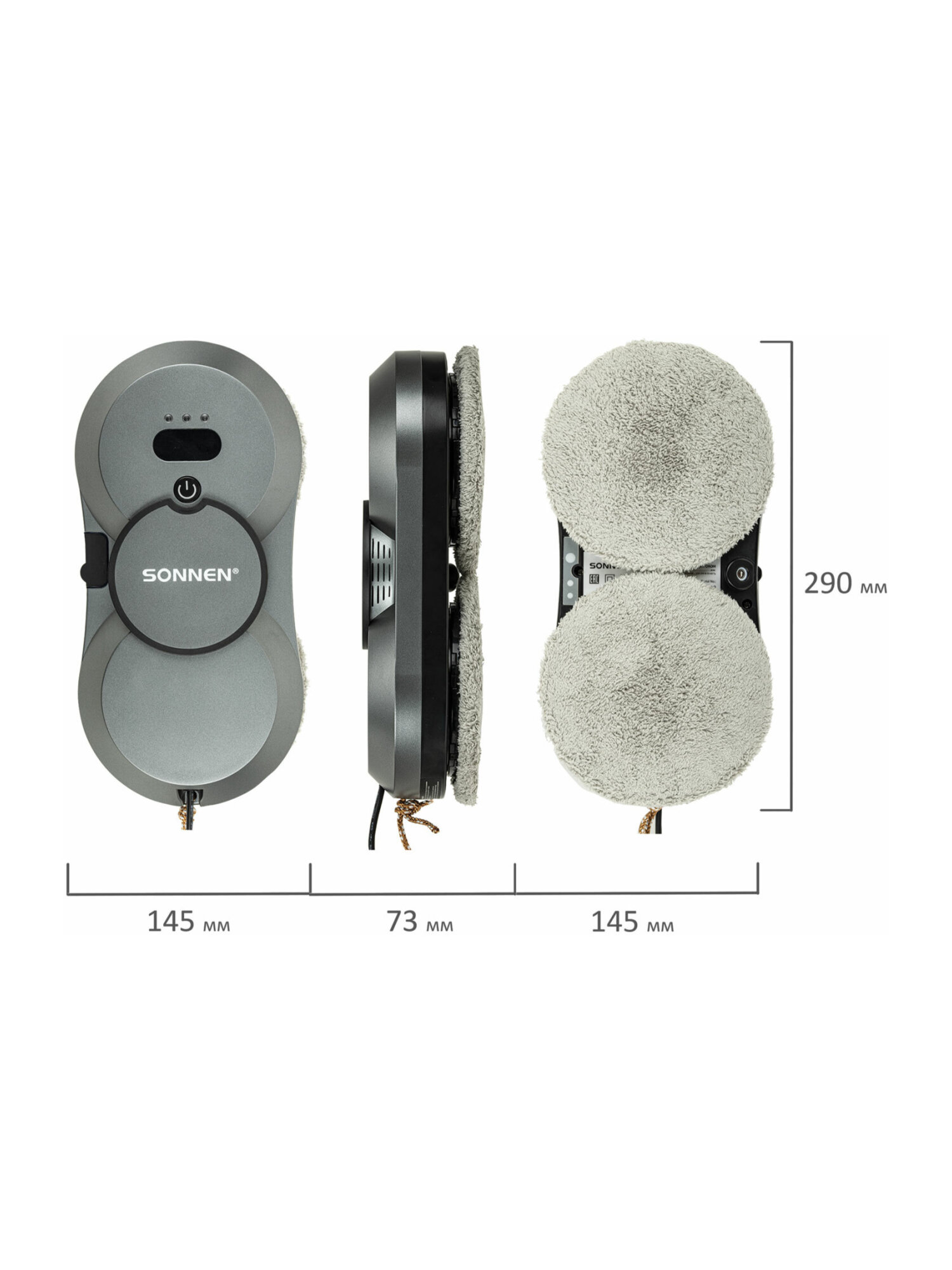Робот мойщик окон Sonnen с распылением датчик от падения 26 салфеток пульт ДУ - фото 22