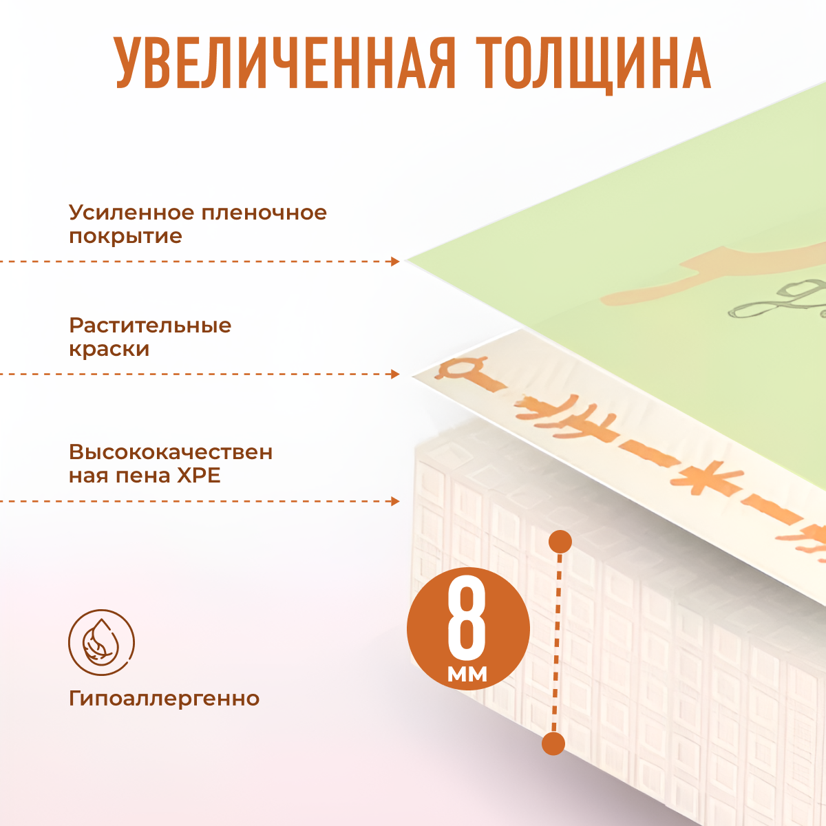 Развивающий коврик детский Mamagoods для ползания складной игровой 150х200 см Динозавры и животные - фото 12