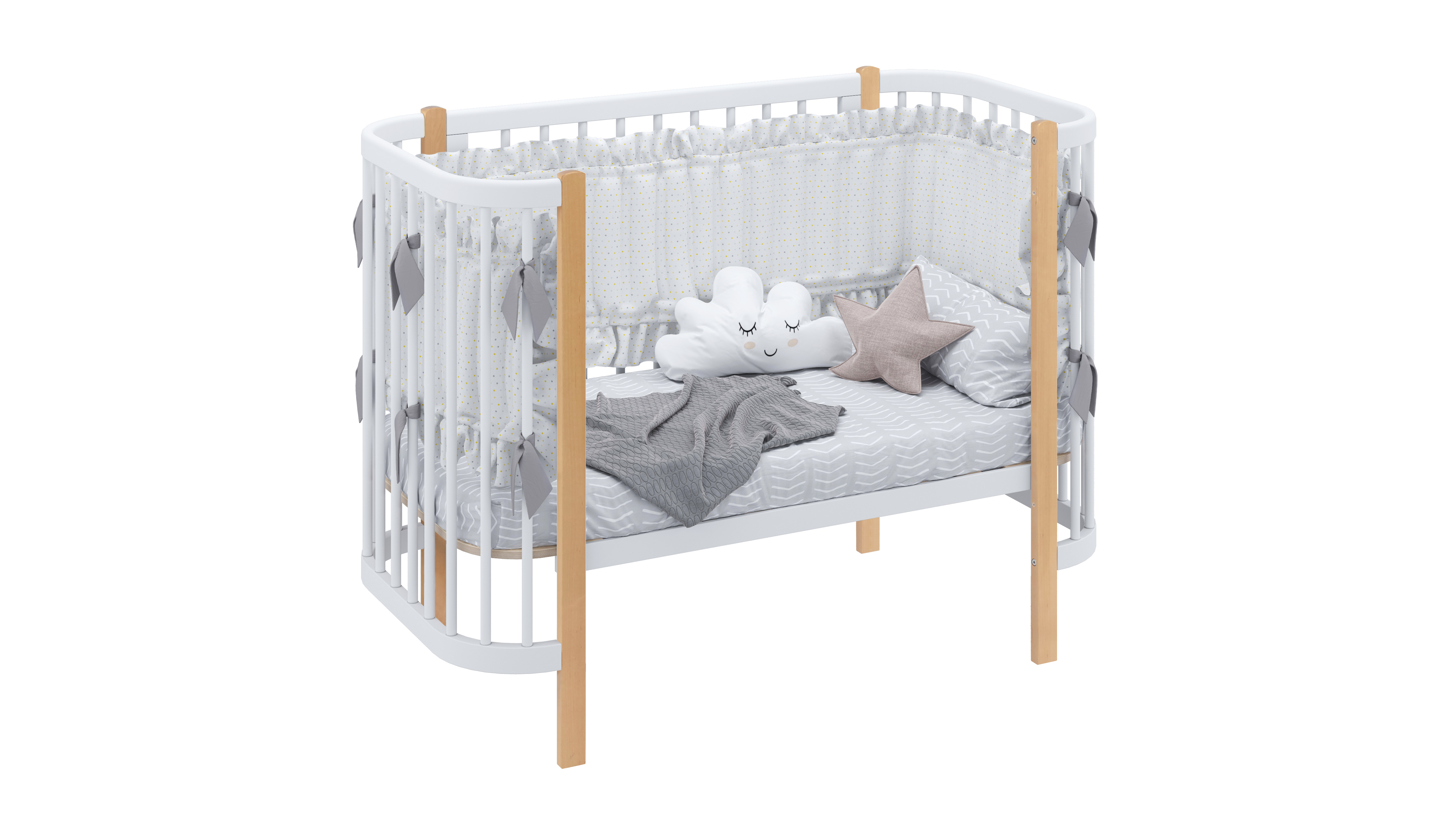 Детская кроватка Polini kids 350 прямоугольная, продольный маятник (белый) - фото 30
