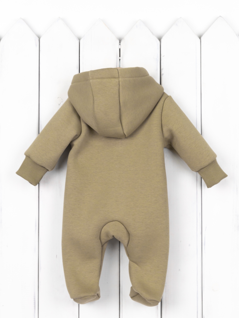 Комбинезон утепленный Baby boom К394/2-Ф аппликация ёжик светло-оливковый - фото 2