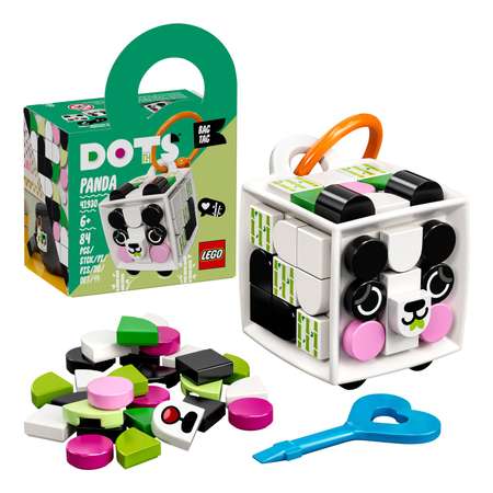 Конструктор LEGO DOTS Брелок Панда блочный