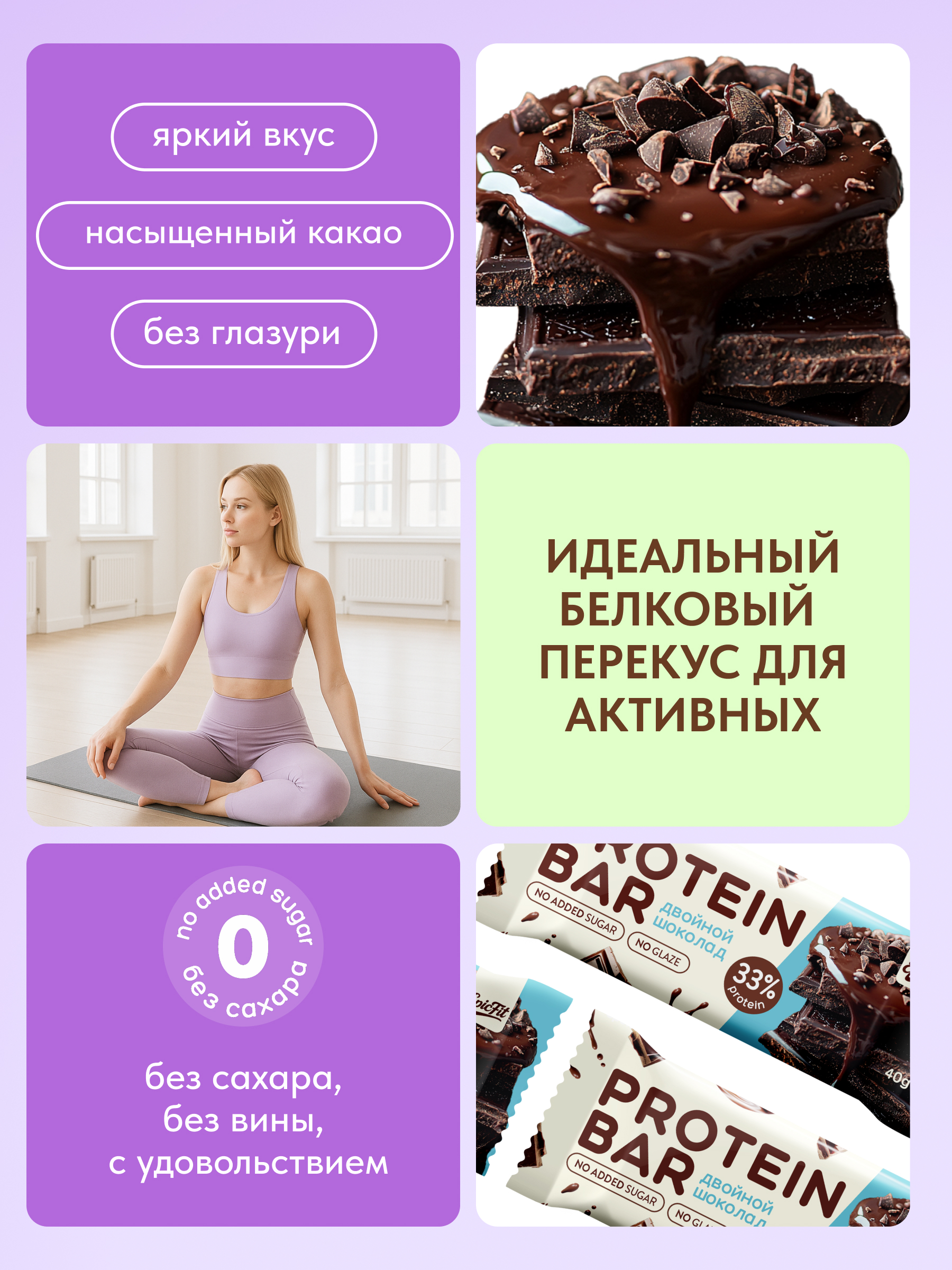 Протеиновый батончик без глазури EpicFit «‎Двойной Шоколад» 16шт - фото 4