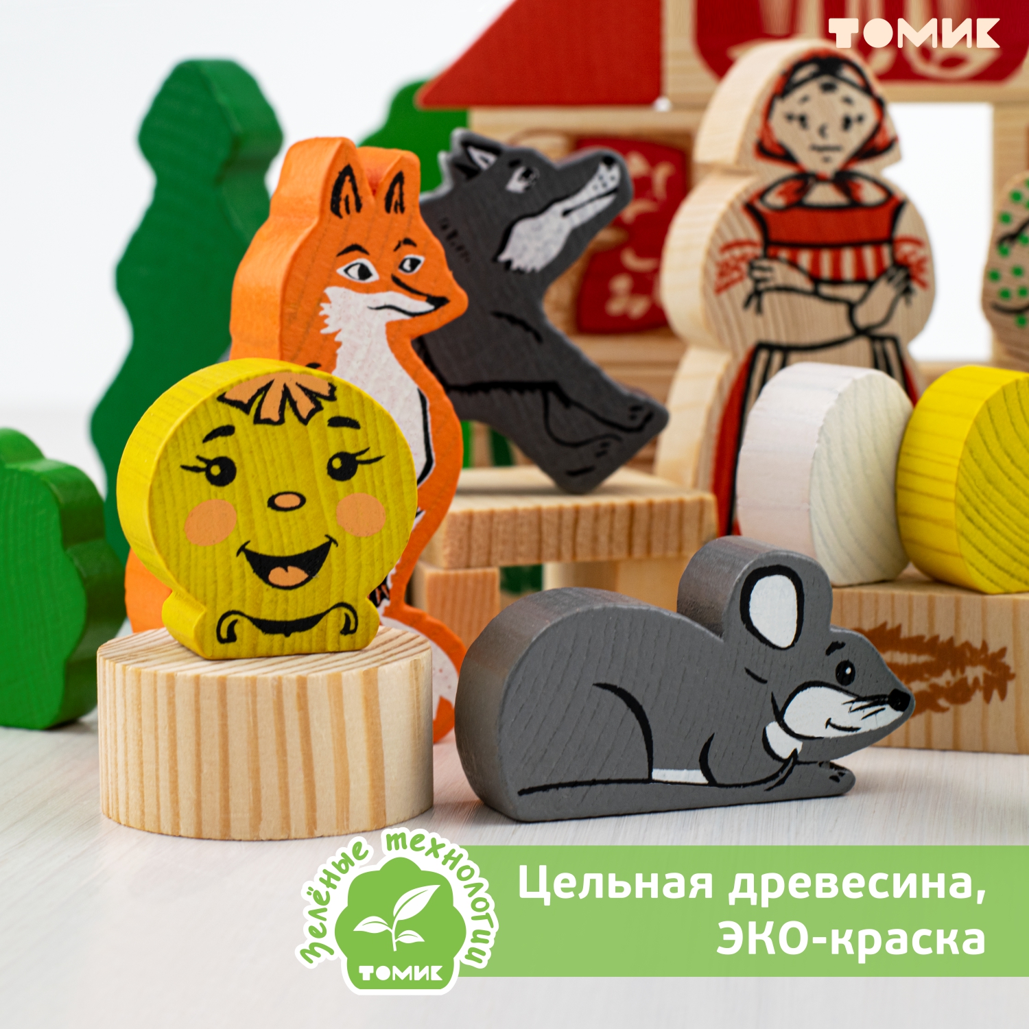 Конструктор Томик Первые сказки деревянный 30 дет. - фото 3