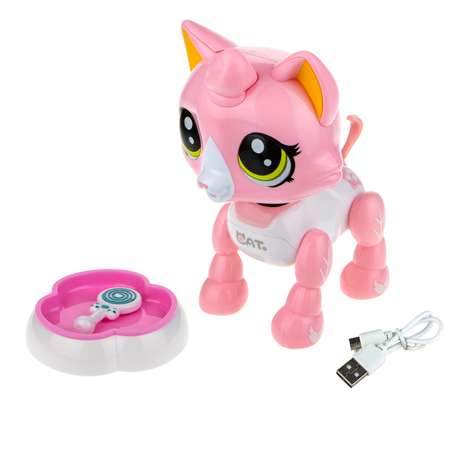 Интерактивная игрушка Robo Pets Робо-котенок бело-розовый
