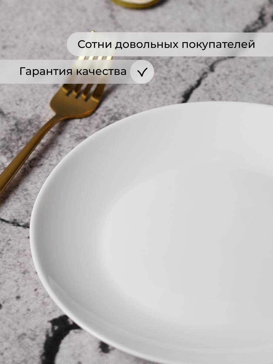 Набор тарелок OLAFF десертных из стеклокерамики 19 см 6 шт - фото 4