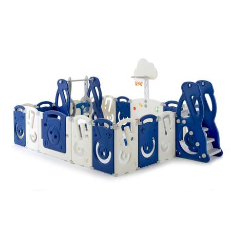 Большой детский игровой манеж UNIX Kids Supreme Music 200x240 Blue