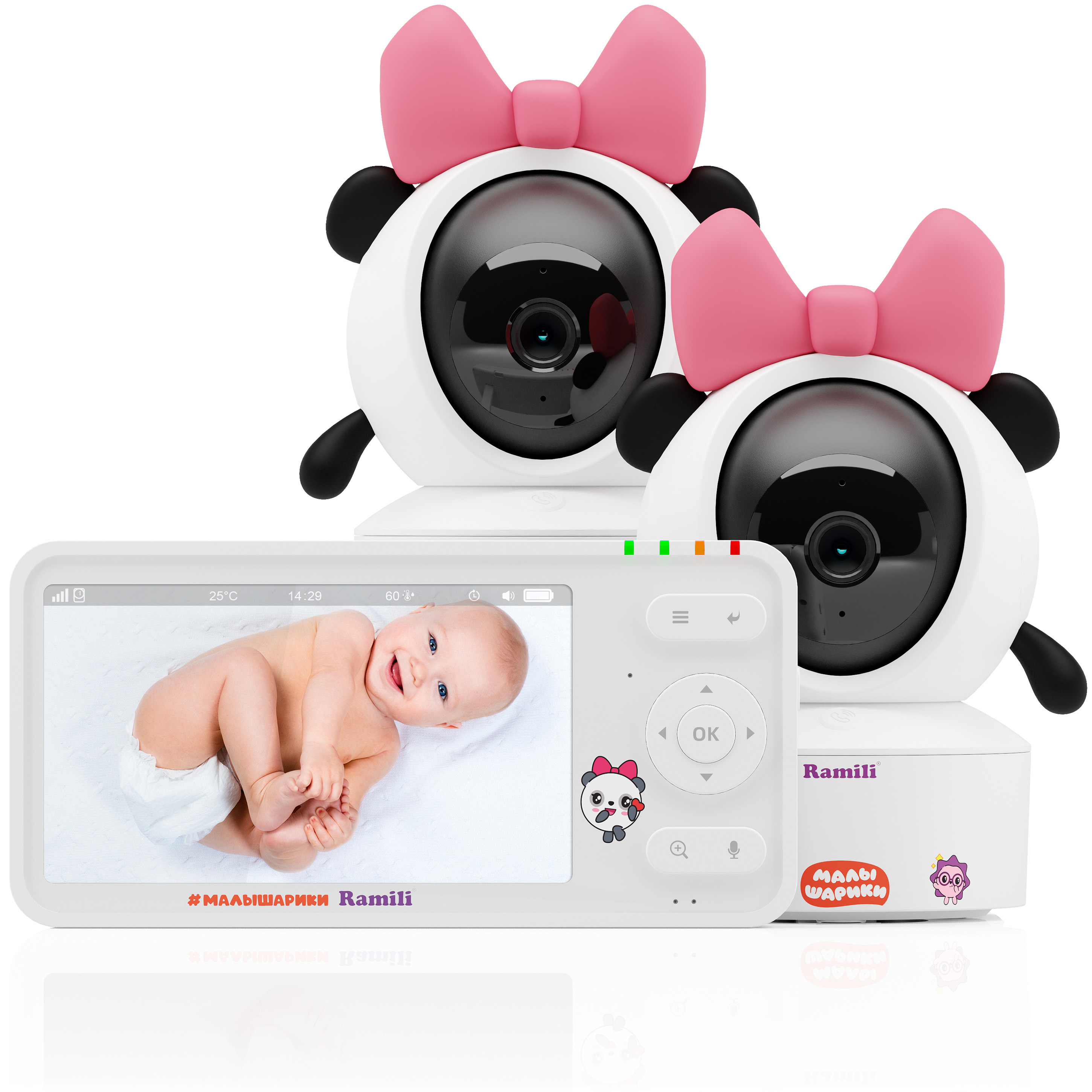Видеоняня Ramili RV700X2PANDA Панда Малышарики - фото 4