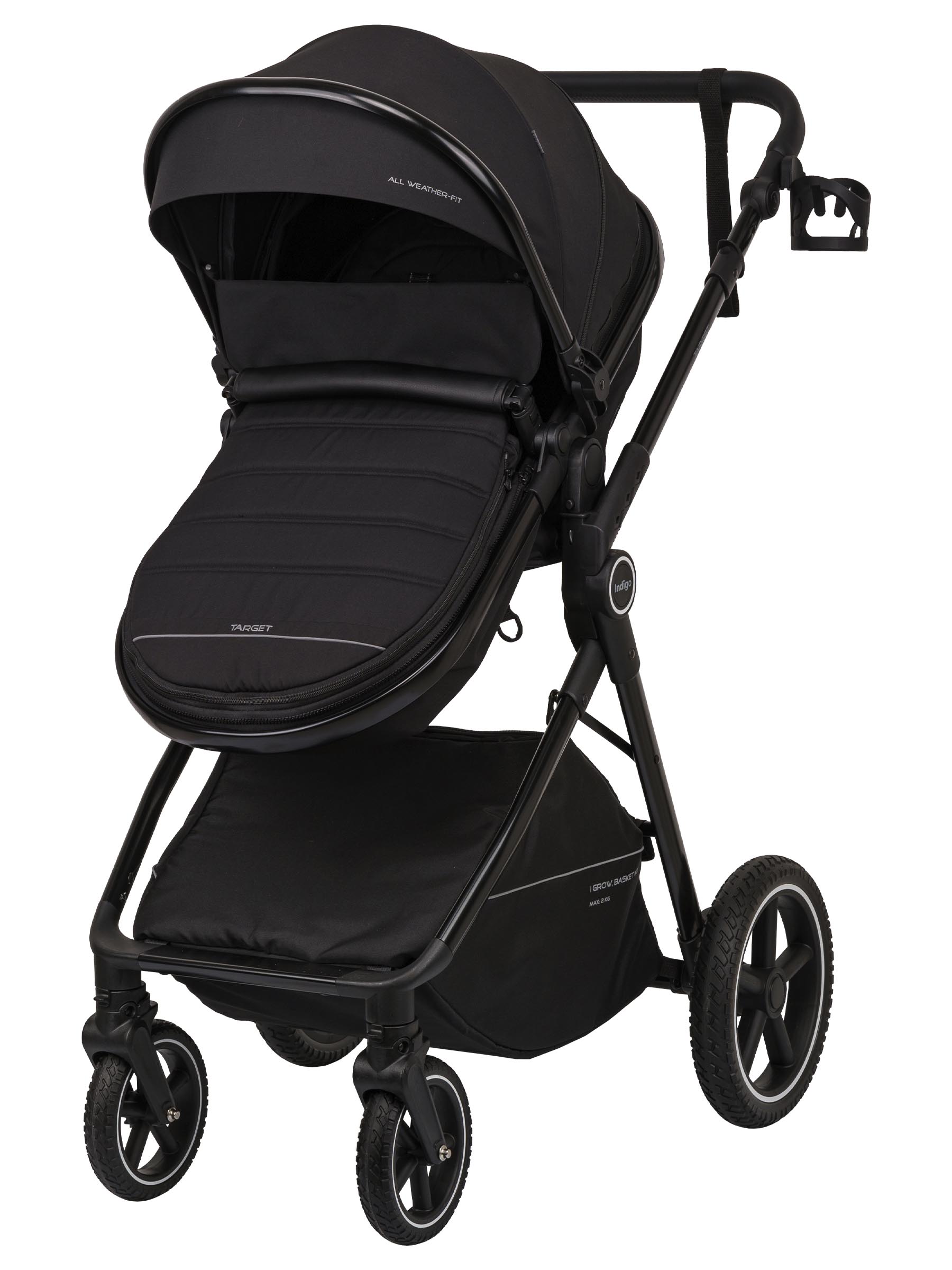 Коляска трансформер Indigo TARGET 3в1 черный - фото 23