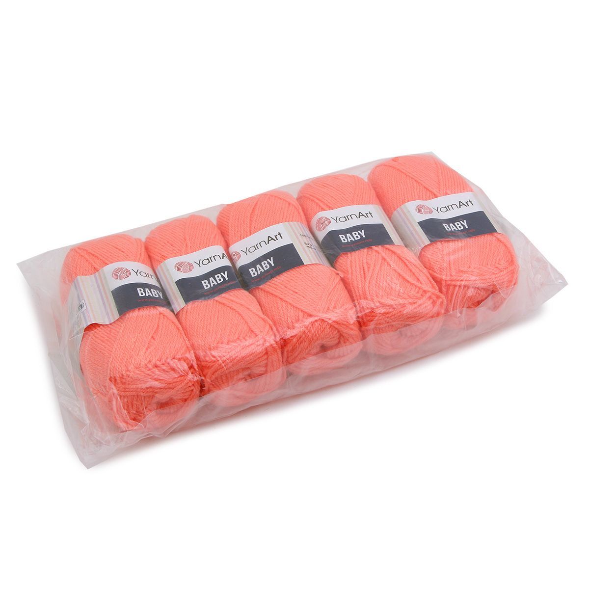Пряжа для вязания YarnArt Baby 50 гр 150 м акрил мягкая детская 5 мотков 622 персик - фото 10