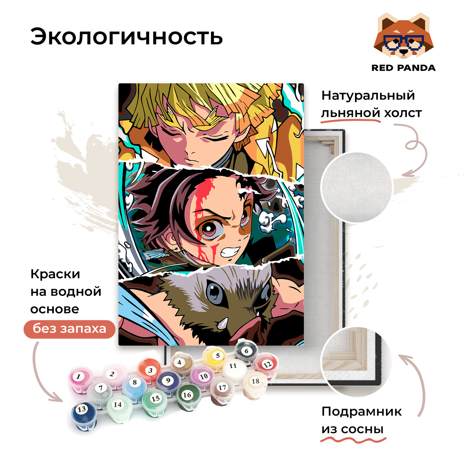 Картина по номерам Red Panda - фото 3