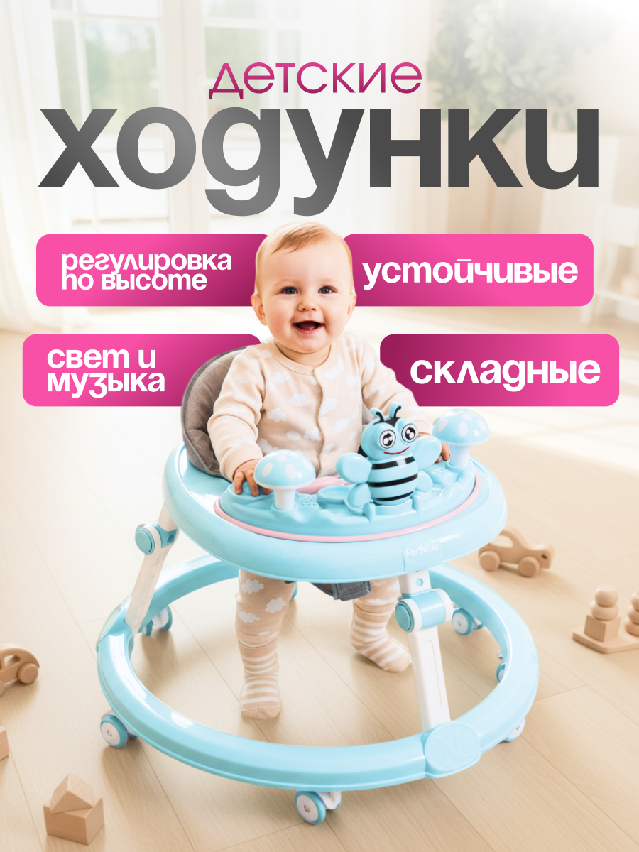 Ходунки Farfello A6 синий - фото 1