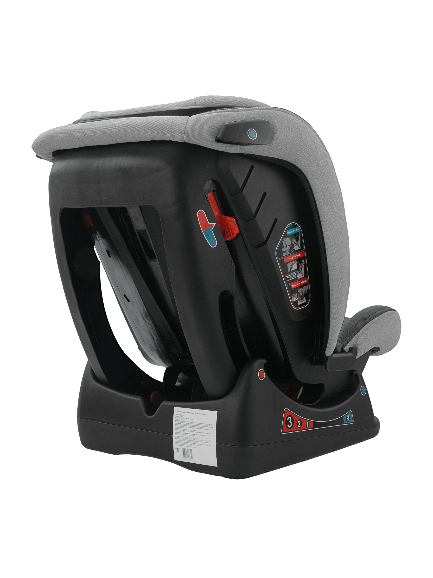 Автокресло Indigo Reflex светло-серый, серый 0+/1/2/3 (0-36 кг) - фото 16